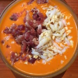 I never had salmorejo before but I am a convert. It's a cold tomato soup that is creamy without dairy!